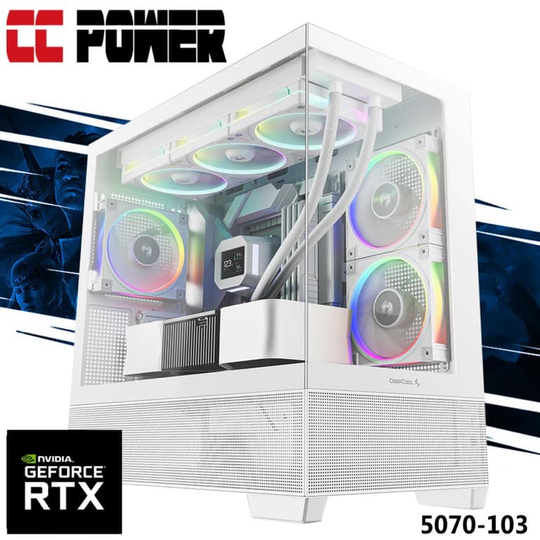 CC Power 5070-103 Gaming PC NEW Intel Core Ultra 5 K-Series 14-Cores w/ Nvidia RTX 5070 12GB DDR7 & Liquid Cooler