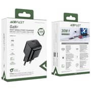 ACEFAST A77 Mini PD 30W GaN Wall Charger Type-C Port Phone Fast Charging Adapter, EU Plug - Black product image