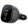 ACEFAST B14 165W USB + Dual Type-C Car Charger Phone Fast Charging Adapter - Black product thumbnail 1