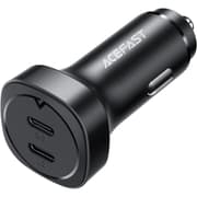 ACEFAST B2-72W Dual USB-C, Dual-port Metal Fast Car Charger, Support PD30W, PPS, QC3.0/QC2.0, AFC, FCP, Compatible with Xiaomi, iPhone, Samsung, Oppo - Black product image