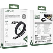 ACEFAST C11-03 1.2m USB-C to USB-C 60W Fast Charging Cable Magnetic Braided Data Cord - Black product image