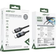 ACEFAST C15-03 1.2m USB-C to USB-C Charging Cable LED Power Display Braided Data Cord - Black product image