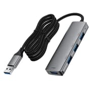 ACEFAST J17 4 in 1 USB Hub 5Gbps High Speed Data Transfer USB 3.0 Docking Station with 1m Cable - Gray product image