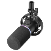 BOYA CastMic S60 USB & XLR RGB Dynamic Microphone, RGB & sound-reactive lighting for an immersive vibe, One-knob control for gain, volume, mix, and noise cancel - Black product image