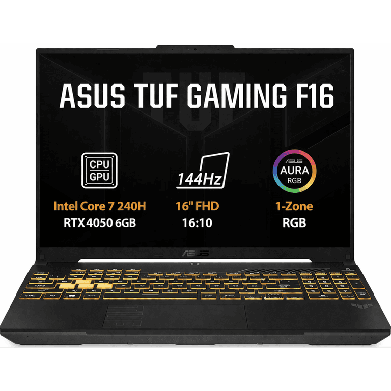 ASUS TUF F16 (2025) FX607VU Intel Core 7 240H 10-Cores w/ Nvidia RTX 4050 6GB DDR6 & 16" IPS 144Hz Display - Black