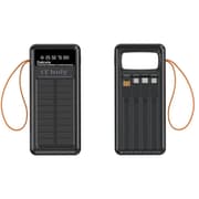 IT Holy B53 Solar Power Bank 50000mAh, 10W Charging | Solar Panel Portable Charger with 4 built-in cables | Digital Display LED Torch | Compatible with Smartphones Tablets - Black product image
