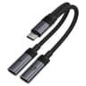 Acefast J14 - USB-C To 2x USB-C, 60W Fast Charging, Hi-Fi Audio, Aluminum Alloy, Plug & Play - Black product thumbnail 1