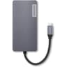 Lenovo 150 USB-C Travel Dock (Charging Host Upto 100W |3 x USB-A 3.0| x HDMI 1.4, 4K @ 30 Hz| 1 x VGA, Up to 1920 x 1080 @ 60 Hz | 1 x Video Output | RJ45 Support |1 Year Warranty| Grey) product thumbnail 1