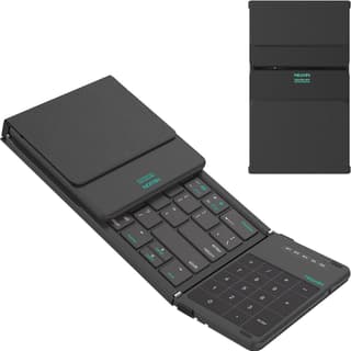 Nillkin Cube Pocket Foldable Keyboard with Touchpad & Wireless Bluetooth, Portable Travel Keyboard for Home or Mobile Office Replaces Keypads and Mouse Combo, Compatible with iPad, Laptop, Tablet USB, Arabic / English - Black