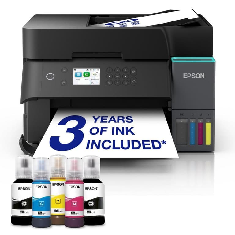 EPSON EcoTank L6370 A4 Wi-Fi Duplex All-in-One Ink Tank Printer For Small & Mid-Sized Businesses Heat-Free Technology up to 8,500 Yield Ink Bottle