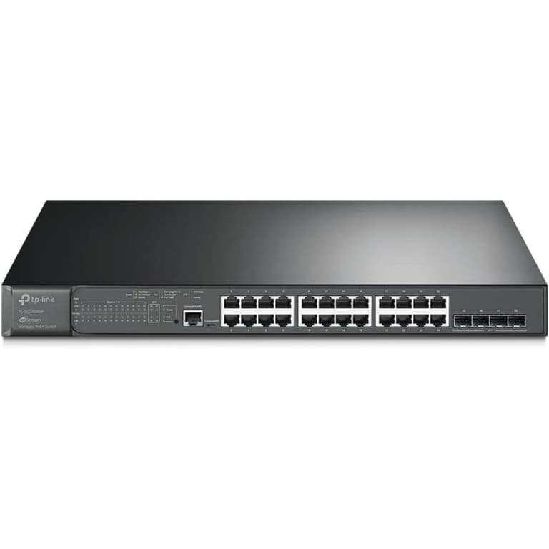 TP-Link Omada TL-SG3428MP | 24 Port Gigabit L2+ Managed PoE Switch | 24 PoE+ Port @384W | 4 x SFP Slots | PoE Auto Recovery | Support Omada SDN | IPv6 , Static Routing , Black