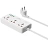 WiWU Wi-S005 7 in 1 High-Capacity Power Strip, 30W PD GaN Fast Charging Port (USB-C), 4000W Max, Output interface: 1xType-C, 3x USB-A, 3xAC - White product thumbnail 1
