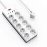 WiWU Wi-S008 GaN 14 in 1 High-Capacity Power Strip, 230V~16A Max, 3680W Max, Output interface: 2xType-C, 2x USB-A, 10xAC, 2M - White product thumbnail 1