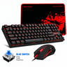 Redragon - K552-BA Mechanical Keyboard & Mouse & Large Mouse Pad Combo - 87 Key LED Backlit Adjustable Brightness and Breathing Effects - 100% Anti-Ghosting (Keyboard, Mouse, Mousepad Set) - Blue Switch product thumbnail 1