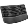 Logitech Wave Keys Keyboard, Bluetooth / Logi Bolt Receiver Connectivity, Ergo-Certified, More Palm-Support, 3-Layers Memory Foam, 2x AAA Battery, English-Arabic Layout, Graphite product thumbnail 1