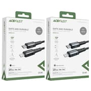 ACEFAST C7-03 1.2m 100W 5A USB-C to USB-C Fast Charging Cable Light Display Braided Data Cord - Black product image