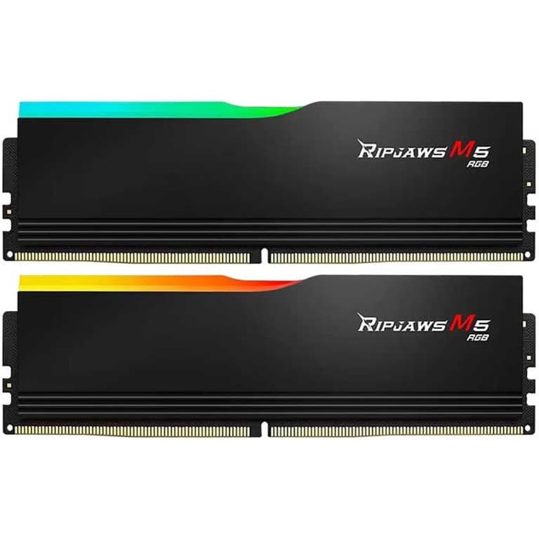 G.SKILL Ripjaws M5 RGB Series 32GB (2x16GB) DDR5 Dual Channel Desktop Memory, 6000 MT/s Memory Speed, CL36-36-36-96 Latency, 1.35V Voltage, Intel XMP 3.0, Black