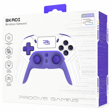 Proove Gaming Skadi Wireless Gamepad Compatible To PlayStation 4, PC, Android - White/Purple