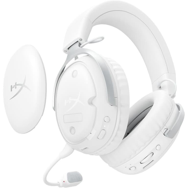 HyperX Cloud III S (2025) Wireless 2.4GHz & Bluetooth 53mm Angled Drivers Memory Foam Durable Frame 10mm Microphone up to 120-hour Battery For PC; Mac; PS5; Mobile; Switch - White