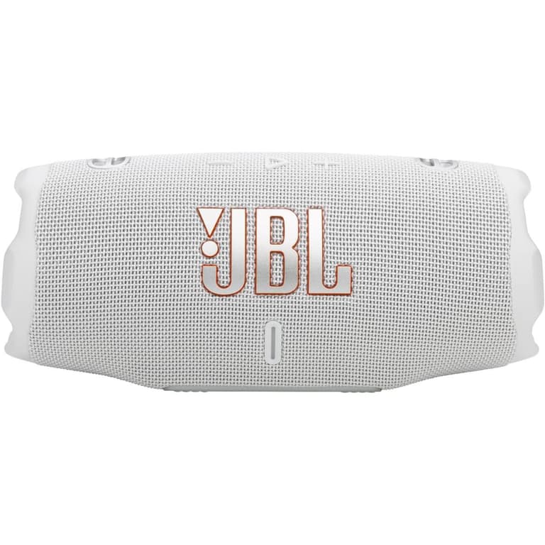JBL Charge 6 - Portable Waterproof & Drop-Proof Bluetooth Speaker, Bold Pro Sound with AI Sound Boost, 28Hrs of Playtime, Built-in power bank & Comes with a Sturdy/Removable Carrying Strap - White