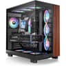 Thermaltake View 380 XL WS ARGB; Mid Tower Chassis; Side Wood Trim; 4x120mm ARGB Lite Fans Included; 420mm GPU Clearance; ATX/mATX/mITX; Hidden Connector Support; Dual Chamber; Black product thumbnail 1