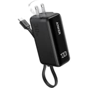Anker Power Bank USB C Charger Block, 3-in-1 5,000mAh Portable Charger with Built-in USB-C Cable and Foldable AC Plug, 30W Max Compact Battery Pack, for iPhone 15 Series, Galaxy, MacBook, and More - Black product image