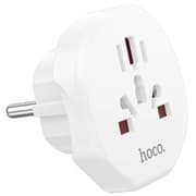 HOCO AC6 Universal Conversion Plug Travel Adaptor Multifunctional All-in-one Charging Adapter EU Plug US UK EU AUS Wall Charger Portable Power Socket For Smartphones Universal - White product image