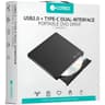 COTECi USB 2.0 + Type-C Dual Interface Mobile DVD Burning Optical Drive - Black product thumbnail 1