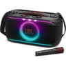 JBL PartyBox On-The-Go 2 - Portable Party Speaker with one Wireless Digital mic, Handle and a Shoulder Strap, Dynamic lightshow, Up to 15 Hours Playtime, Splash Proof & Auracast™ (Black) product thumbnail 1