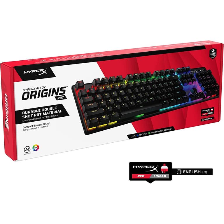 HyperX Alloy Origins PBT Mechanical PBT Keycaps RGB Aluminum Body HyperX Linear Red Switch
