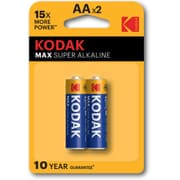 Kodak MAX AA Super Alkaline Batteries (1.5V, 2800mAh, 2-Pack) product image