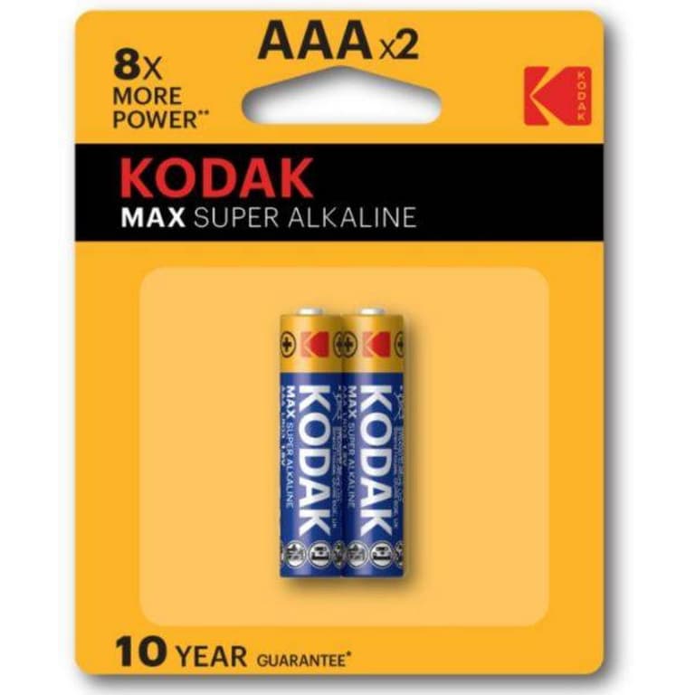 Kodak MAX AAA Super Alkaline Batteries (1.5V, 2800mAh, 2-Pack)