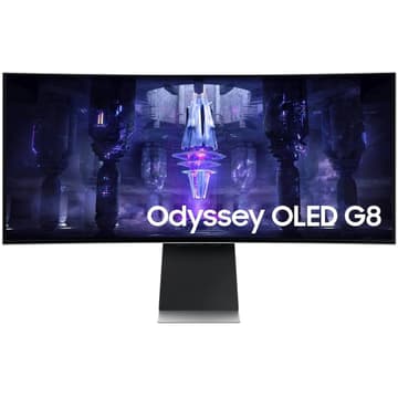 SAMSUNG Odyssey G8 34" OLED 3K Curved 175Hz 0.1ms HDR10 Smart Gaming Monitor w/ Speakers & USB C