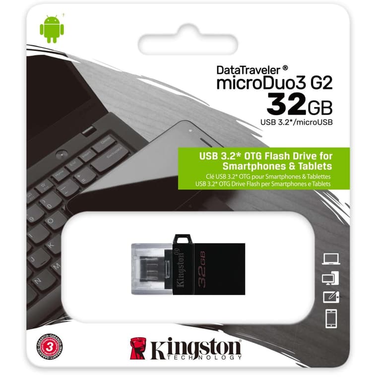 Kingston DataTraveler microDuo3 G2 32GB microUSB & USB Type-A For Android OTG
