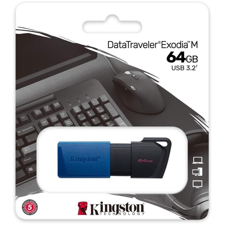 Kingston DataTraveler Exodia M 64GB USB 3.2 Flash Drive - Blue