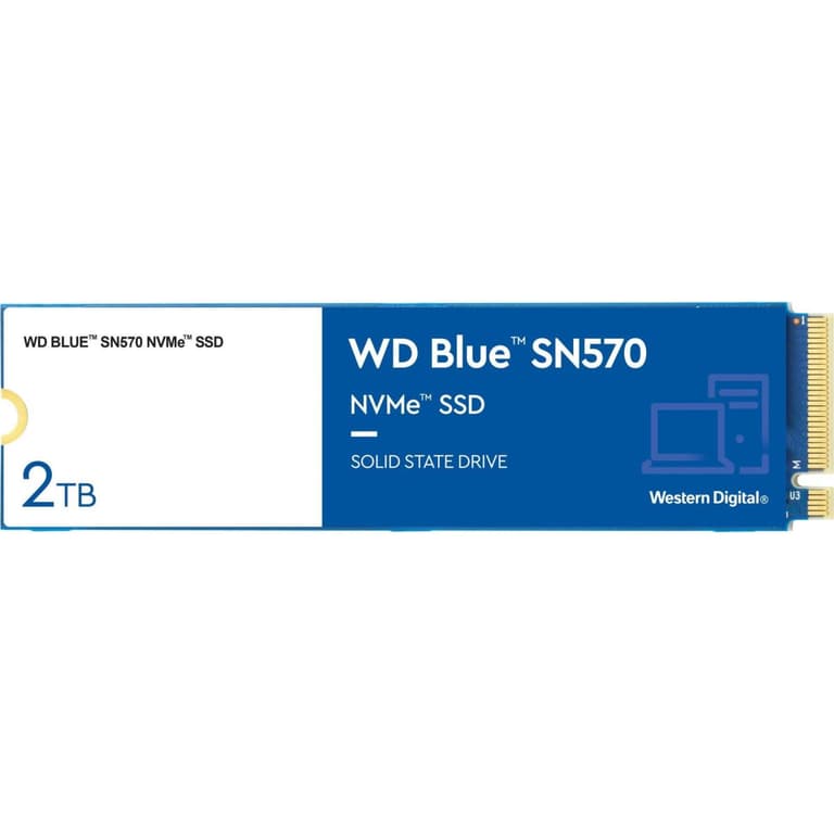 WD Blue SN570 NVMe M.2 2280 2TB PCI-Express 3.0 x4 3D NAND Up to 3,500 MB/s