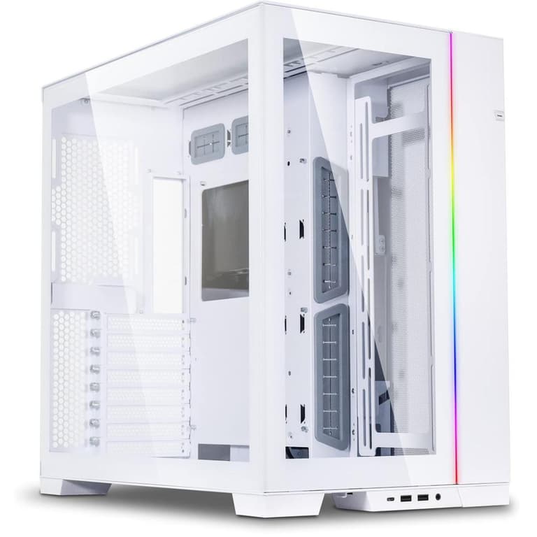 LIAN LI O11 Dynamic EVO O11DEX Black Aluminum / Steel / Tempered Glass - White