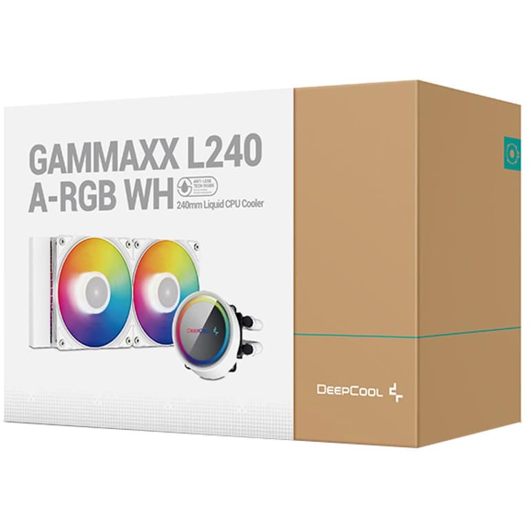 DEEPCOOL GAMMAXX L240 A-RGB AIO Liquid Cooler Anti-Leak Technology - White