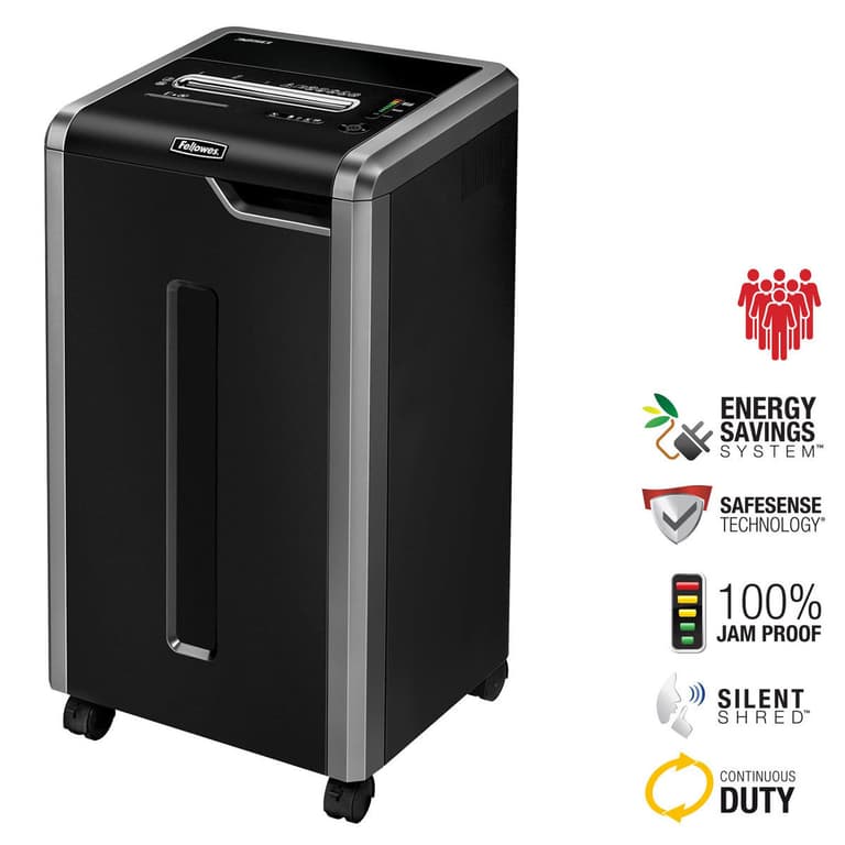 Fellowes Powershred 325Ci 100% Jam Proof 22-Sheet Cross-Cut Commercial Grade Paper Shredder