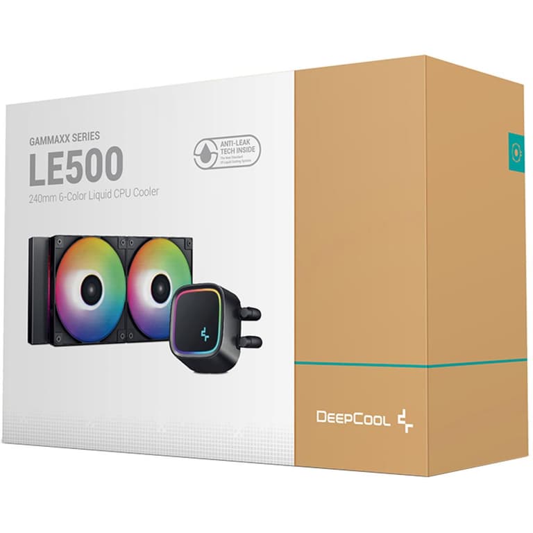 DEEPCOOL LE500 LED 240mm CPU Liquid Cooler w/ Anti-Leak Technology For Interl & AMD - Black