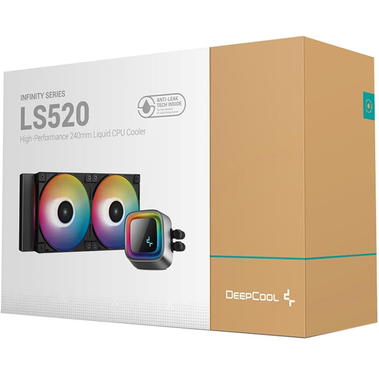 DEEPCOOL LS520 High Performance ARGB 240mm CPU Liquid Cooler w/ Infinity Mirror cap Design - Black