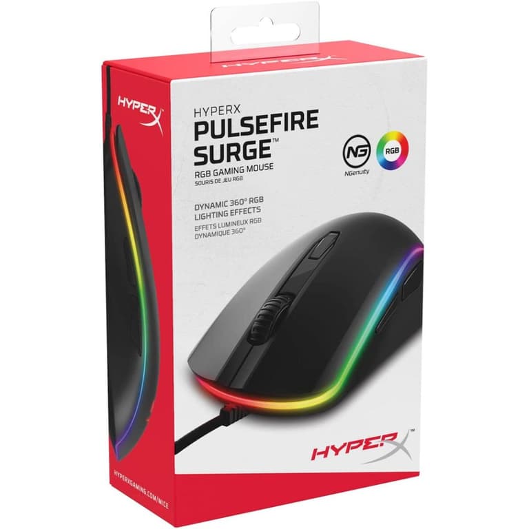 HP HyperX Pulsefire Surge RGB Wired Pixart 3389 Sensor up to 16000 DPI 6 Buttons - Black