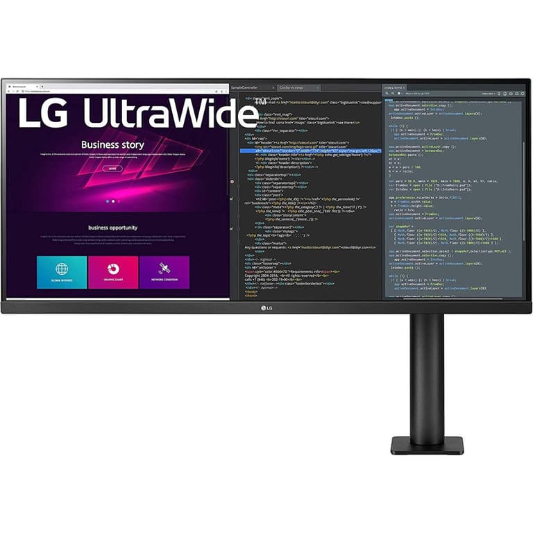 LG 34WN780-B 34" UltraWide IPS QHD HDR10 AMD FreeSync 3-Side Virtually Borderless Design Ergo Stand