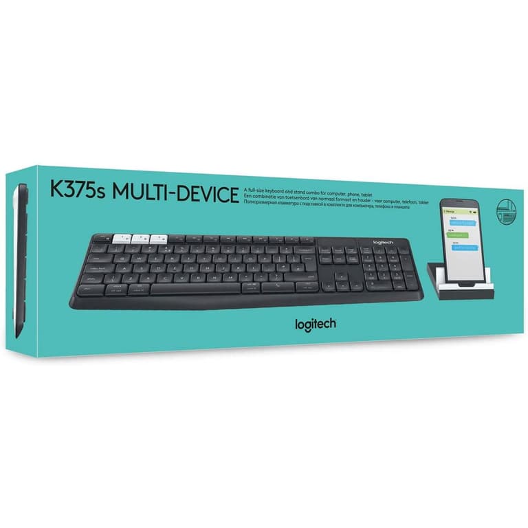 Logitech K375s Multi-Device Wireless Keyboard & Stand Combo For Windows, Mac, Chrome &Android English Layout