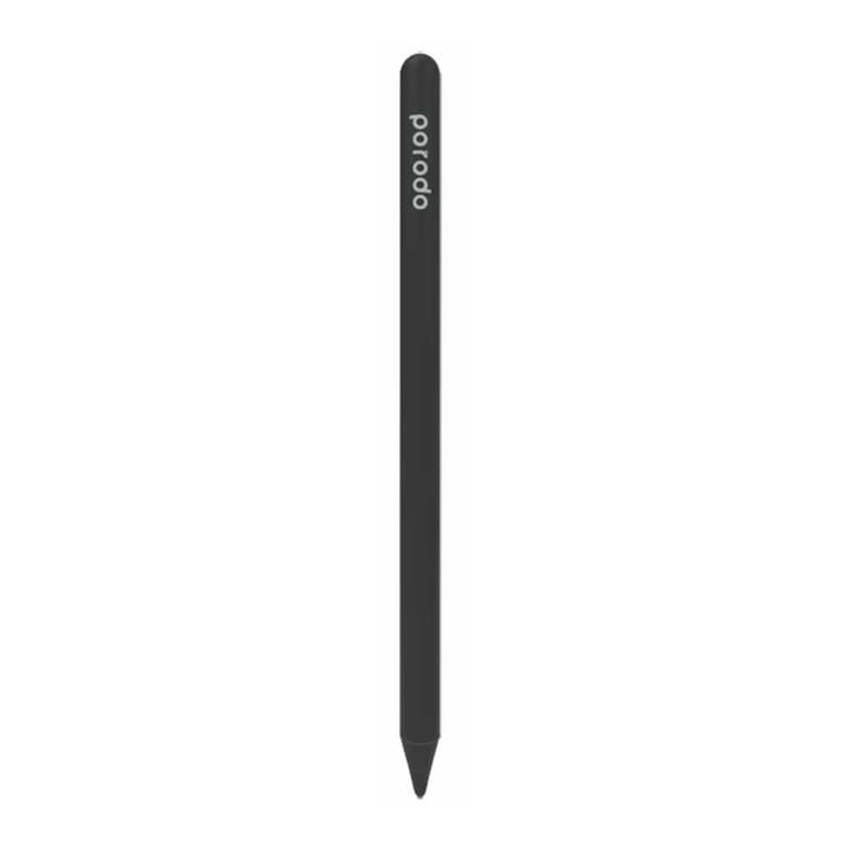 Porodo Stylus Pencil Universal Pencil Compatible with iOS & Android Tablets 1.5mm Nib USB-C Charging Magnetic Attachment (Black)