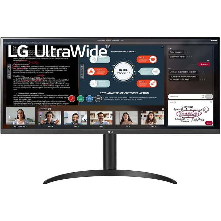 LG 34WP550-B 34" UltraWide IPS HDR10 AMD FreeSync 3-side Virtually Borderless Design - Black