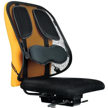 Fellowes Professional Series Mesh Back Support Adjustable Memory Foam Attaches To Any Chair - Black