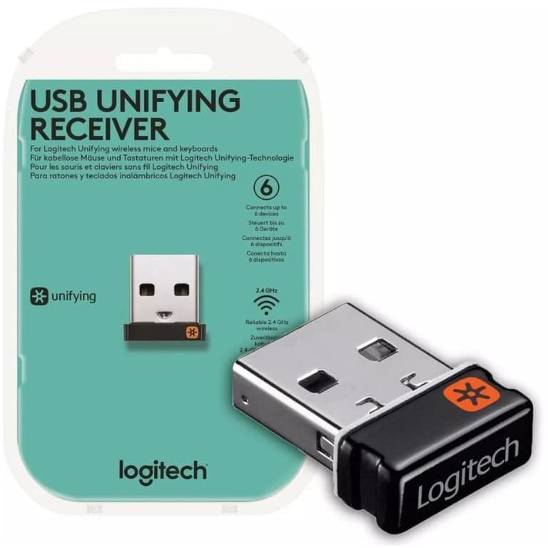 Logitech USB Unifying Receiver 2.4 GHz Wireless Compatible w/ Logitech Unifying Devices up to 10m & 6 Devices