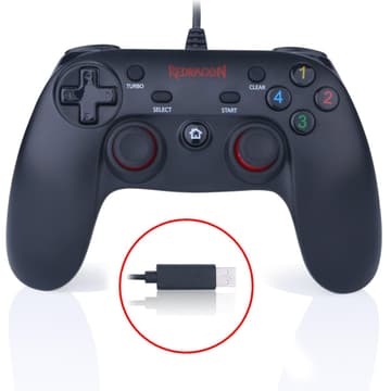 REDRAGON SATURN G807 Wired PC Game Controller Joystick Dual Vibration Saturn For PC,PS3,Playstation,Android