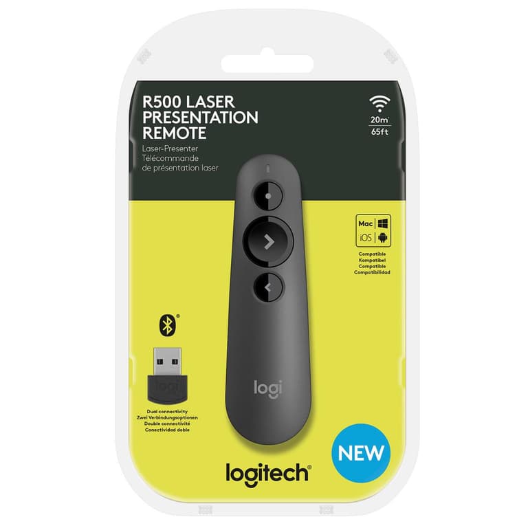 Logitech R500 Laser Presentation Remote - Bluetooth & USB